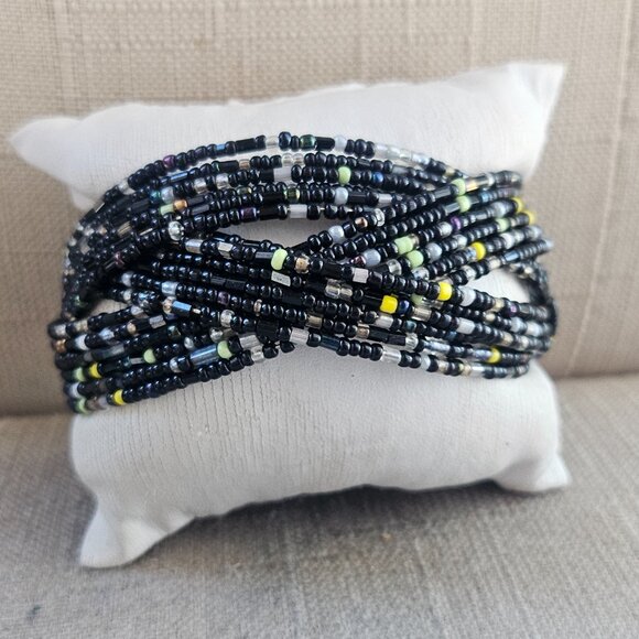 Fashion Wrist Band Mult Coloe Beads Fashion Jewelry Wide Bracelet Adjustable - Picture 10 of 11